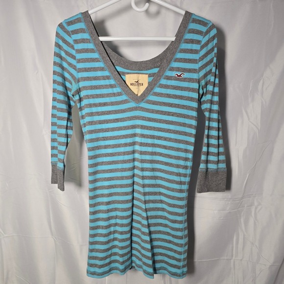 Hollister Tops - Y2k Hollister Womens 3/4 Sleeve Striped shirt layer Size M layer bella swan